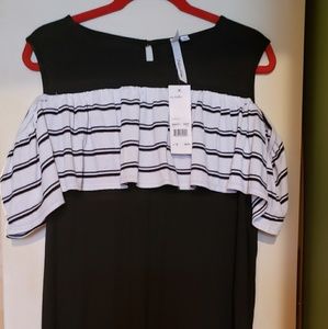 NY COLLECTION, Cold shoulder B & W